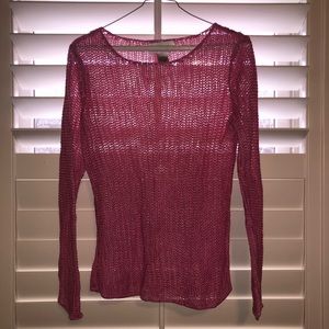 VINTAGE pink Bloomingdales knit/crochet sweater